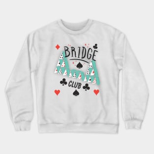 Bridge Club Design White Crewneck Sweatshirt